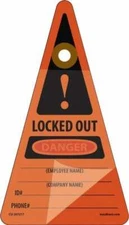 NMC 7" High x 4" Long, LOCKED OUT - DANGER - EMPLOYEE NAME ___ COMPANY NAME _...