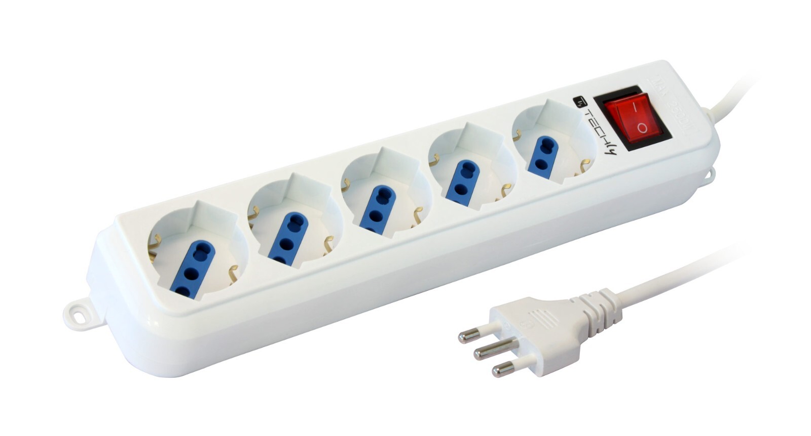 MULTIPRESA A 5 POSTI ITALIANA/SCHUKO CON INTERRUTTORE