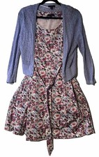 Tommy Hilfiger Multi Color Floral Garden Girl Pocket Dress Cardigan 10