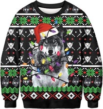BG Wolf Santa Ugly Christmas Sweater, Xmas Sweatshirt