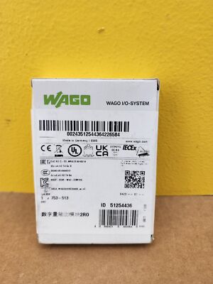 NEW WAGO 753-513 2-Channel Digital Output; 2.0 A; Potential-free; 2 make contact