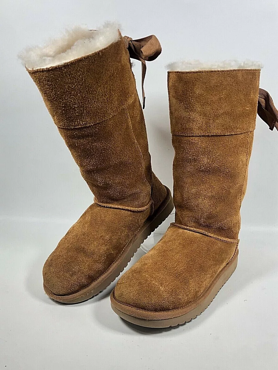 Koolaburra by UGG Women s Size 6 Andrah Tall Suede Boots Chestnut 1105791