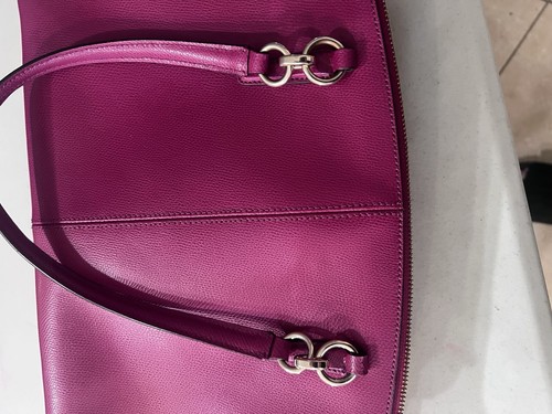 Coach Purse. Plum/Purple. Good: Zipper, Handles, Tags, Closures. -Damage To Bag- - Picture 13 of 16