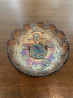 STUNNING VTG FENTON Amethyst Iridescent GRAPE & CABLE Carnival Glass Bowl 6.5"W