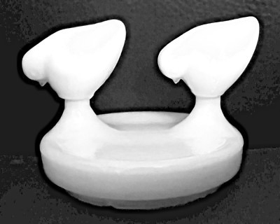 Heisey by Imperial Milk Glass CHICK Figurines on Bust-off or Font Both Signed IG