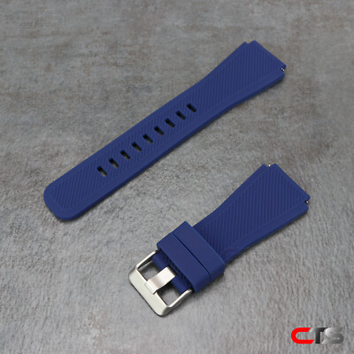 Silicone Large BLUE Band 22mm For Samsung Smart Watch SM-R760 R770 R800 R840