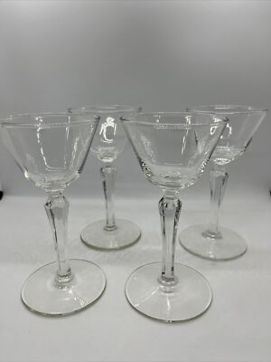 4 Tall Stemmed Cordial Glasses Apertif Clear Glass 51/2 Inches Tall | eBay
