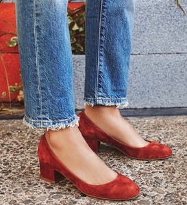 rust block heels