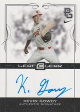 2015 LEAF ULTIMATE DRAFT KEVIN GOWDY P  DODGERS LEAF CLEAR AUTO BA-KG1 SP