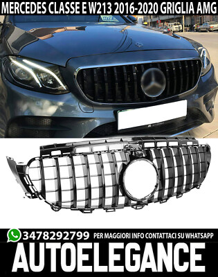 Akozon Griglia Paraurti Anteriore Stile Panamericana Per Mercedes Classe E W213/C238/S213 Prefacelift 2017-2020 - Nero