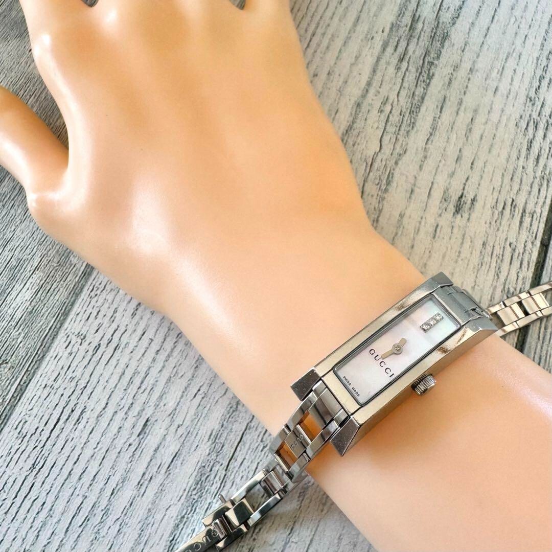 【動作OK】GUCCI グッチ 腕時計 110 シルバー 3P ダイヤ GUCCI Watch 110 Silver 3P Diamond Used From Japan Check