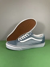 Vans Old Skool Men's Size 9.5 US Blue Denim Skateboarding Shoes Canvas Sneakers