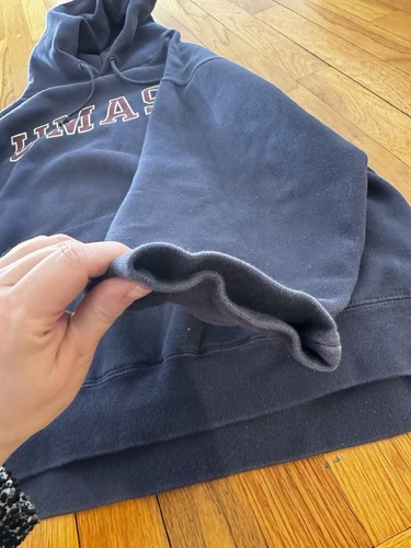 Vintage Jansport UMASS Navy Drawstring Hoodie Size L Women’s Massachusetts MA - Picture 9 of 17