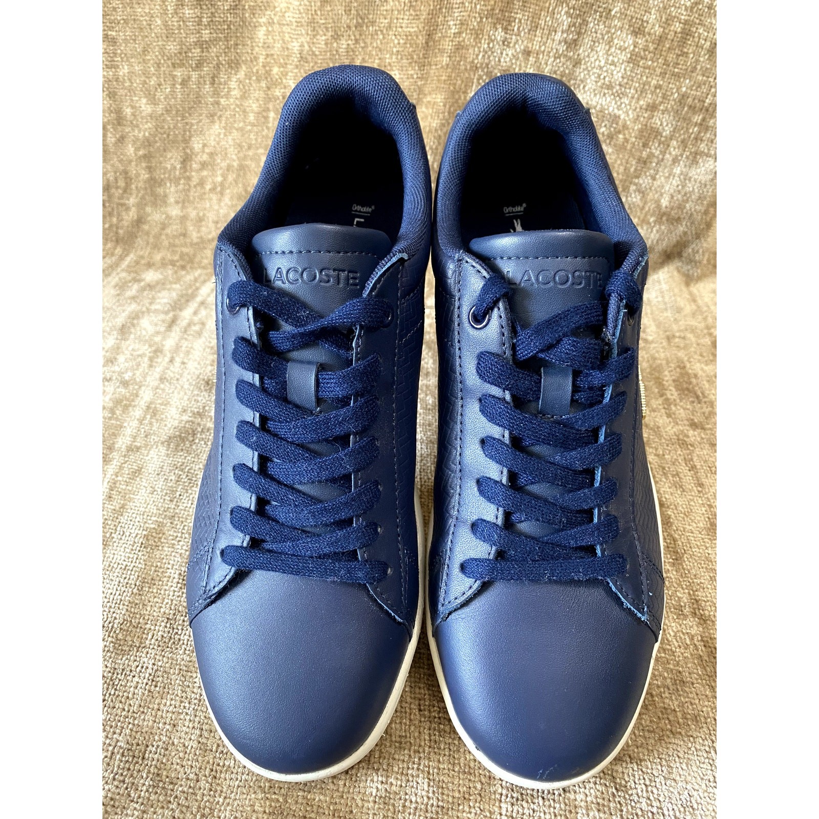 Lacoste Women's Carnaby Evo Navy Sneakers Size 7.5 – Ortholite Comfort image 6
