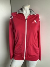 Adidas Climalite women s medium pink full zip Track jacket long sleeve