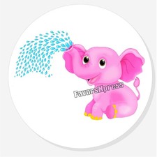 PINK ELEPHANT BABY SHOWER SCRAPBOOK ENVELOPE SEALS STICKERS LABELS FOR FAVORS