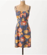 MAEVE ANTHROPOLOGIE Silk Blend Floral Dress Size 0
