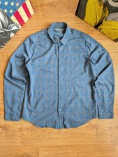 ICEBREAKER MERINO Wool Blend Men's Blue Check Outdoor Button-Up Shirt Size L