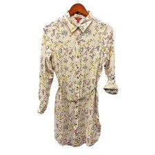 GUESS Misti Floral Chemisier Shirt Dress Womens S Cream Yellow NWT Beautiful