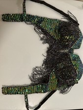 Beautiful Authentic Belly Dance Top,belt and Skirts Effervescent Color