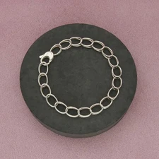 tiffany & co sterling silver double oval link chain bracelet size 7.75in