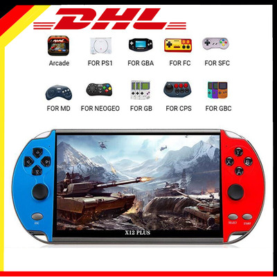 X12 Plus - Handheld Spielkonsole 1000+ Spiele 16GB 7'' Video Retro Game Console~