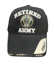 NWT Retired Army Cap Hat Black White Hook  Loop Adjustable Army Seal