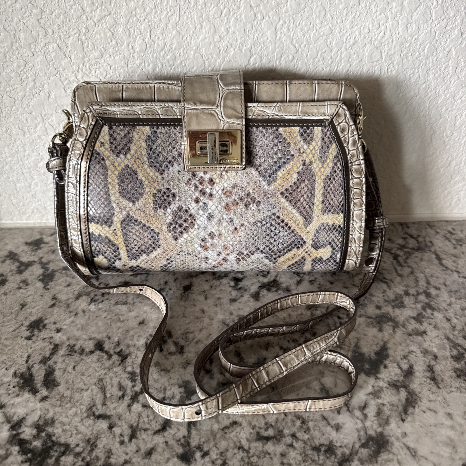 Brahmin Alena Leighton Crossbody Bag Snakeskin/Croc Leather
