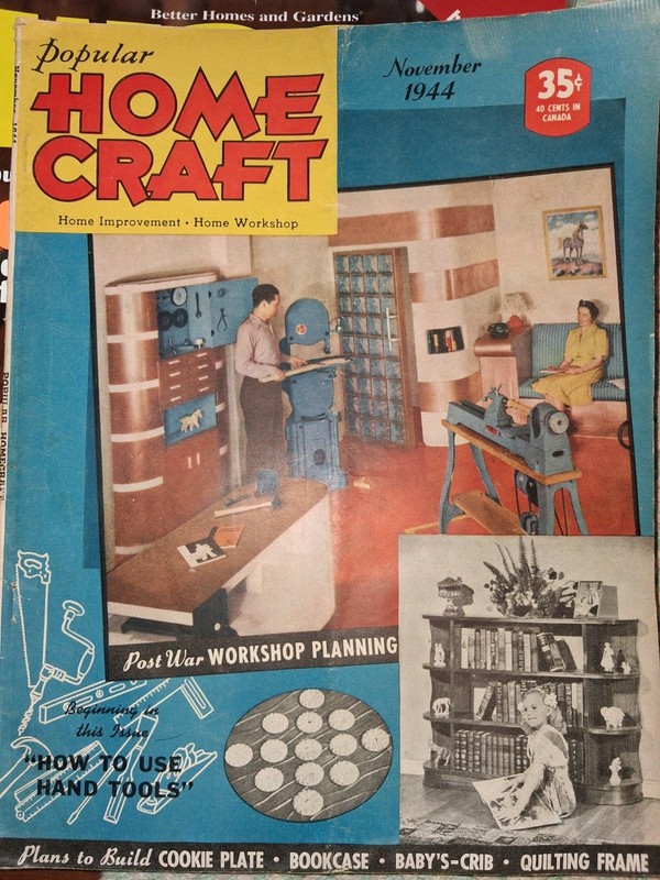 November 1944 Home Craft magazine. "plan your Post War workshop"