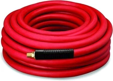 Premium Red Rubber Air Hose 3/8" x 50 ft 300 PSI Assembly with 1/4" Male Pipe