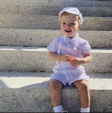 Baby Boys Baptism Outfit w/ Shorts, White 850 