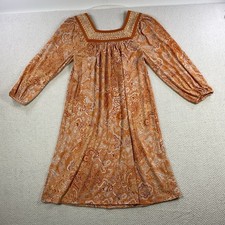 Michael Kors Paisley Print Dress Square Neck Long Sleeve XS
