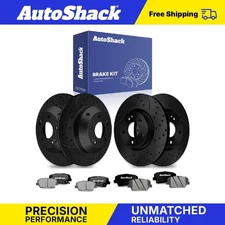 Front Rear Drilled Slotted Brake Rotors Ceramic Pads for Kia Sorento 2.4L