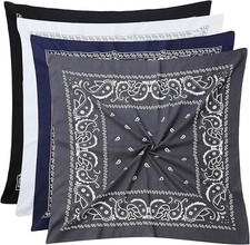 100 Cotton 27" X 27" Large Bandanas For Men Women White/Black/Navy Blue/Gray