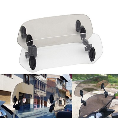 Motorcycle Windscreen Windshield Wind Deflector Adjustable Clip On Universal