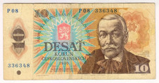 1986 Czechoslovakia 10 Korun 336348 Paper Money Banknotes Currency