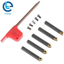 5Pc 1/4'' by 2'' Oal Indexable Turning Tool Set with Tcmt1.8(1.5) Carbide Insert
