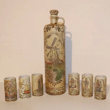 Budweiser Windmill Decanter Set Ceramarte 