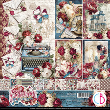 Ciao Bella BOHEMIAN BURGUNDY 12x12 Paper Pad 12/pkg Scrapbook CBPM099