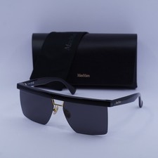 Max Mara MM0072 01A Shiny Black/Smoke 60-14-140 Sunglasses New Authentic