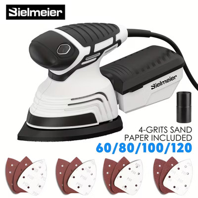 Electric Detail Sander With 12pcs Sandpaper, 120V 14000OPM