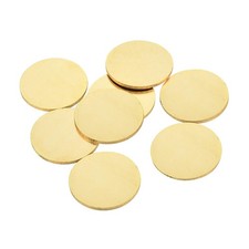 8 Pack Stamping Blank Brass Round DIY Tags Yellow 25mm 1 Inch Craft Decoration
