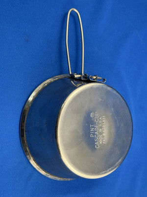 VINTAGE 1 PINT CASCADE CUP COLLAPSIBLE FOLDING HANDLE STAINLESS