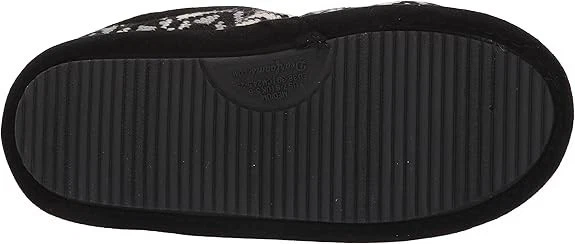 Zapatilla zueco tejido Ashlyn Fairisle Dearfoams para mujer, negra, grande nueva con etiquetas Foto 4 de 4