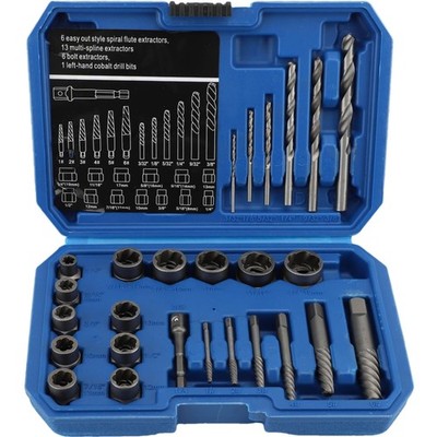 Umfangreiches Kit - 6 Spiralnut Extraktoren, 13 Multi-Spline-Extraktoren