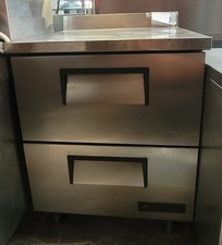 True TWT-27D-2 27" Work Top Refrigerator W/ 4" Back Lip and Drawers