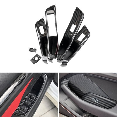 6x Kohlefaser Door Fenster Armrest Armlehnen Panel Storage Box Für Audi A3 15-20