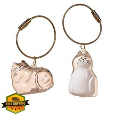 2pk Cat Hair Keychain Keepsake Pendant Gift Memorial