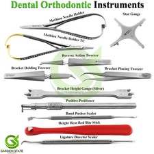 Pinza Portaagujas Posicionador de Brackets Ortodoncia Colocación Dental