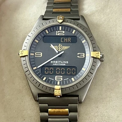 Breitling Aerospace F56060 Titanium Two Tone Gold Box Manual Navitimer Dial - Image 1 of 4